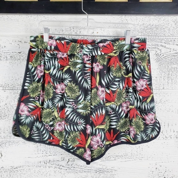 Minxueer Women Tropical Swim High Rise Floral Shorts Sz 18W Vacation  Coastal - Picture 1 of 9
